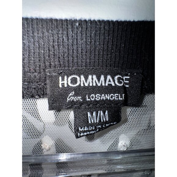 Funky Y2K Black & White Fringe 3D Geometric Shirt Top Blouse By Hommage Medium - Picture 4 of 6